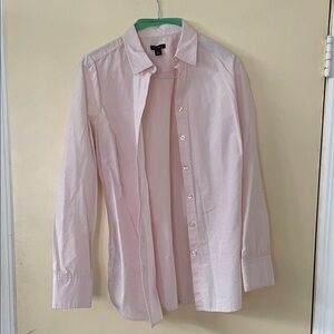 Ann Taylor Light Pink Dot Button-Down Shirt